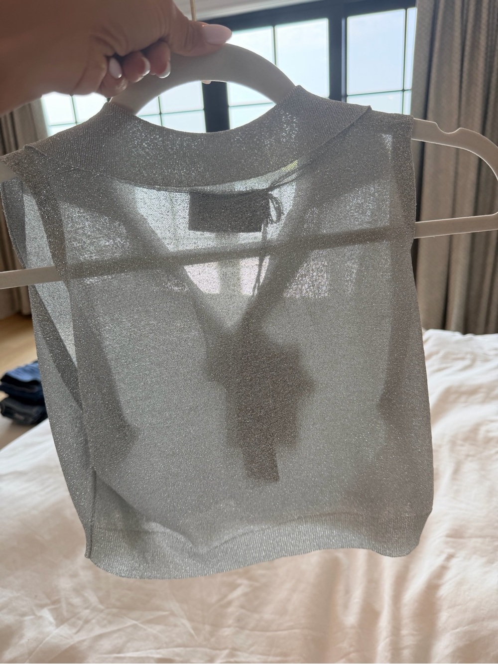 Prada Silver Sheer Knit Camisole - Picture 2 of 3